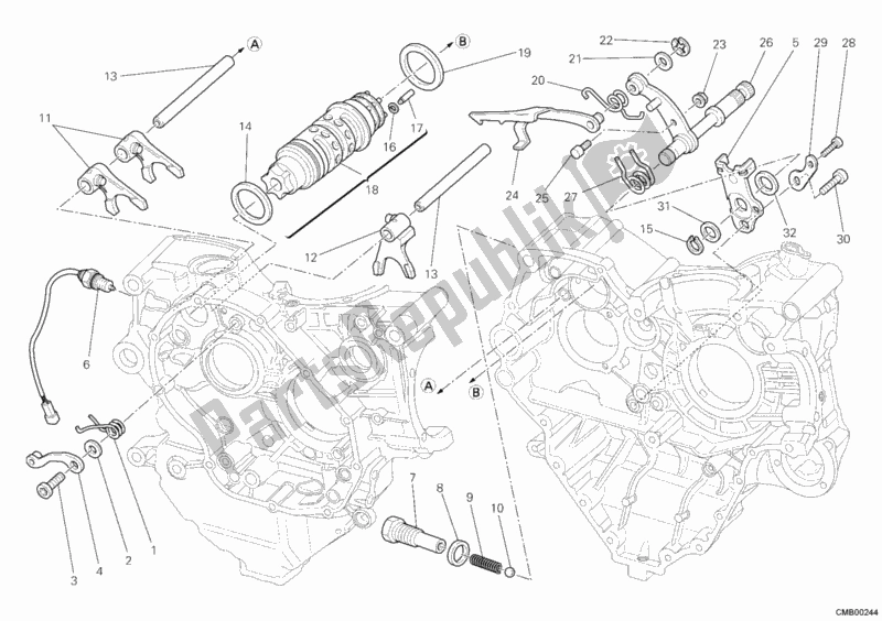 Tutte le parti per il Meccanismo Di Cambio Marcia del Ducati Diavel Carbon 1200 2011